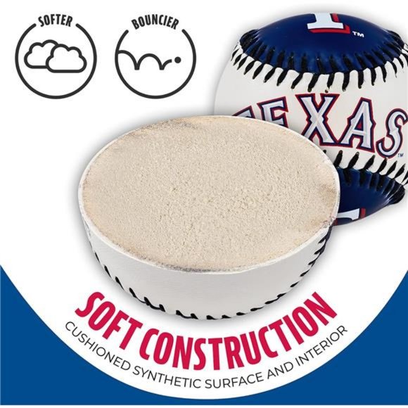 NEW Franklin‎ Sports Texas Rangers MLB Team Baseball Team Logo Soft Baseballs - Picture 3 of 7